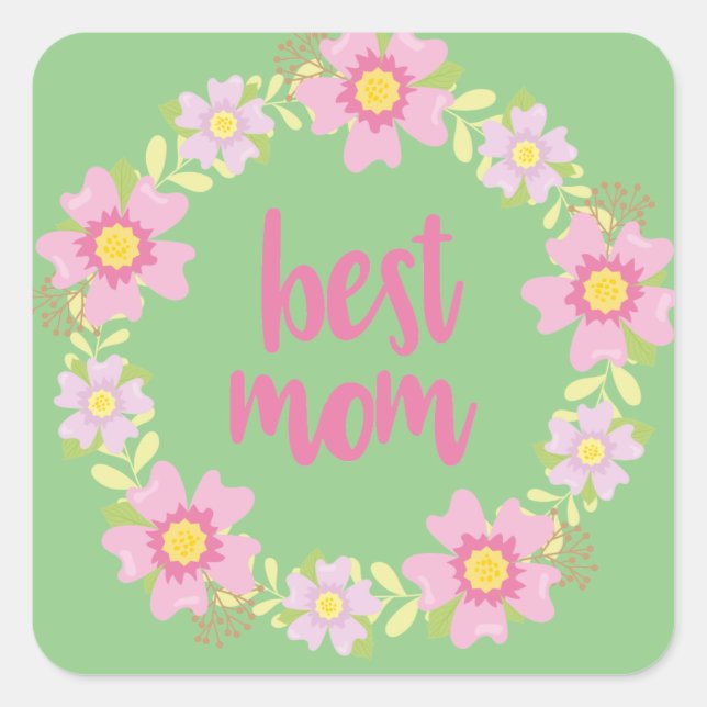 Best Mum      Square Sticker (Front)
