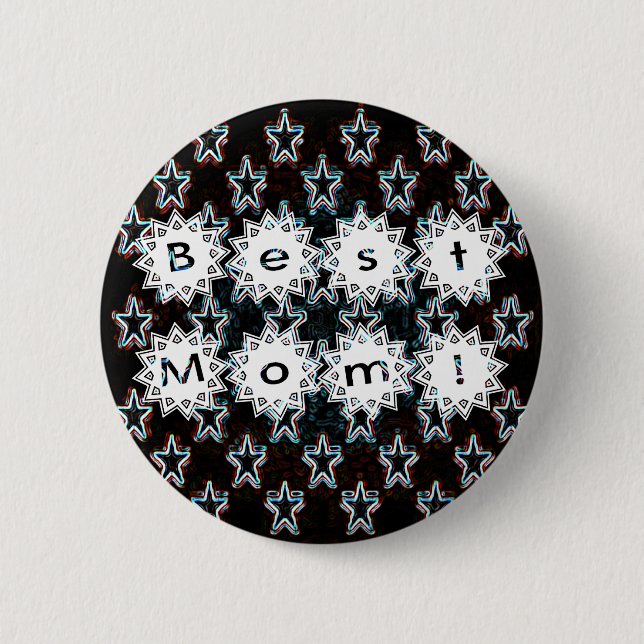 Best Mum Stars in Neon Button (Front)