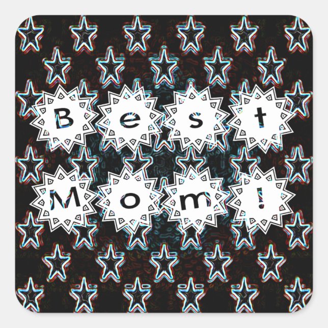 Best Mum Stars in Neon Sticker (Front)