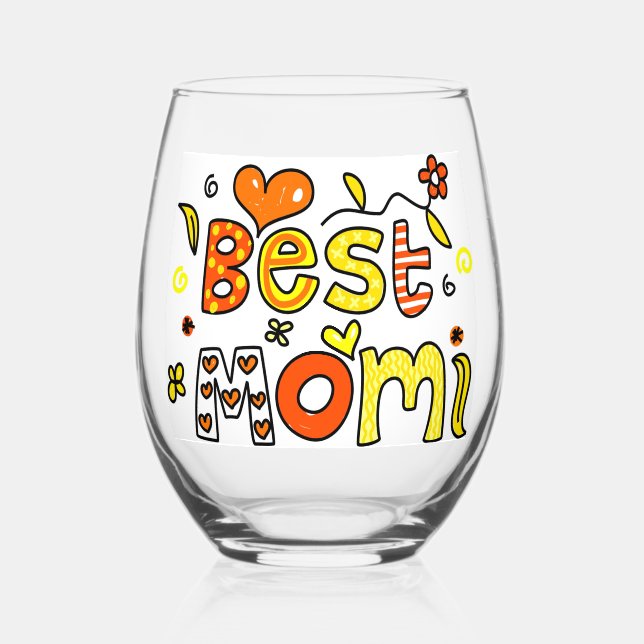 Best Mum Stemless Wine Glass (Front)