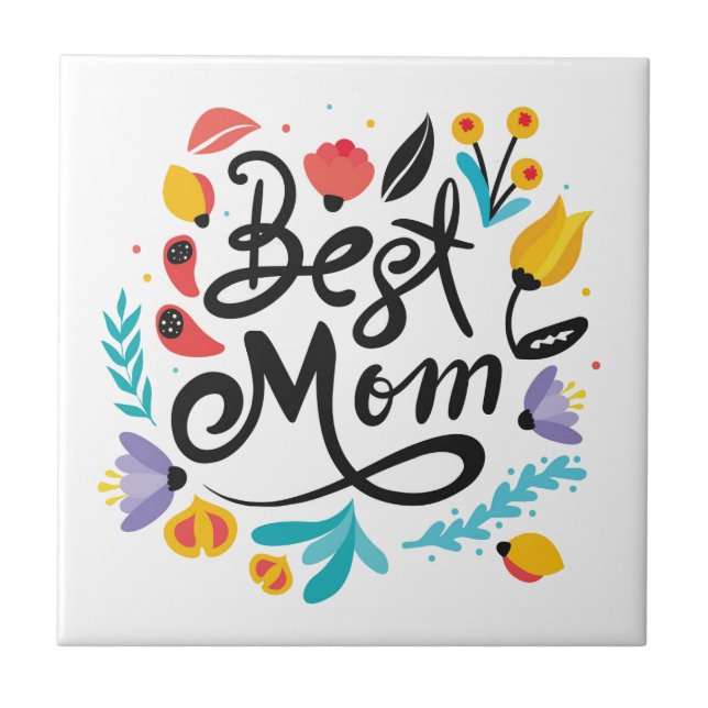 Best Mum Tile Trivet (Front)