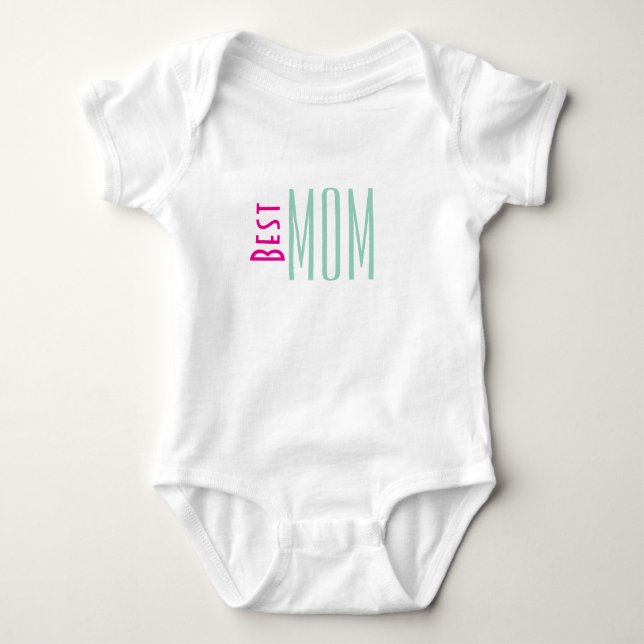 Best Mum Typography Baby Bodysuit  (Front)