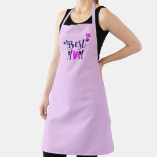 Best Mum, Violet Flowers, Pale Lavender Apron