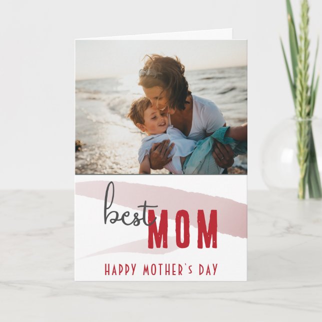 Best Mum Watercolor Mother`s Day Photo Card (Front)