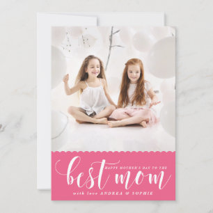 Best Mum   White Modern Calligraphy Mother's Day Card