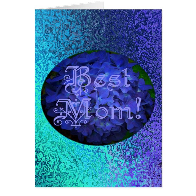 Best Mum with Blue Flower Background (Front)