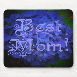 Best Mum with Blue Flower Background Mouse Mat