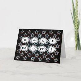 Best Mum with Neon Stars Greeting Card
