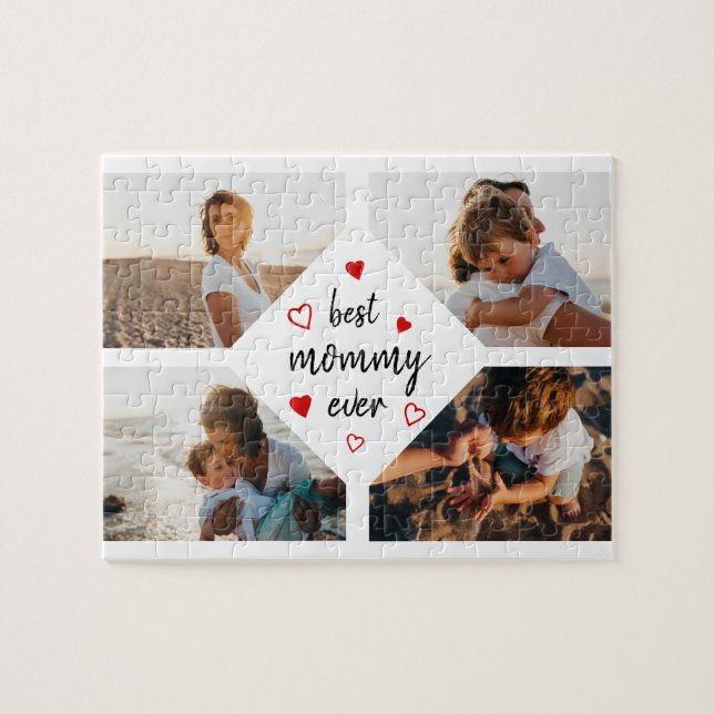 Best Mummy Ever 4 Photo Collage Mothers Day Gift Jigsaw Puzzle (Horizontal)