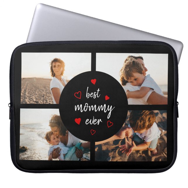 Best Mummy Ever 4 Photo Collage Mother's Day Gift Laptop Sleeve (Front)