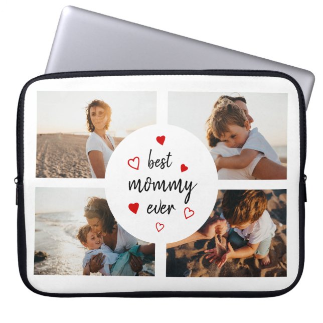 Best Mummy Ever 4 Photo Collage Mother's Day Gift Laptop Sleeve (Front)