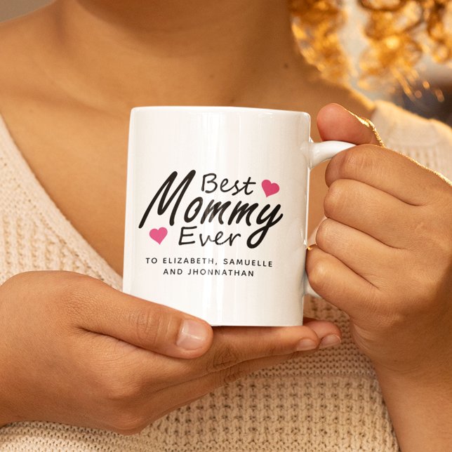 Best Mummy Ever | Modern Kids Name Mother's Day Coffee Mug (Creator Uploaded)