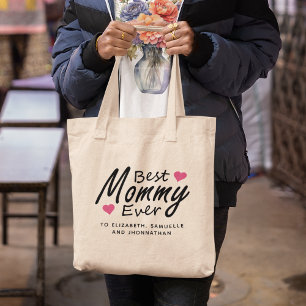 Best Mummy Ever   Modern Kids Name Mother's Day Tote Bag