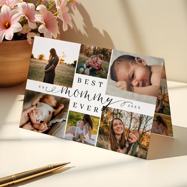 Best Mummy Ever | Mother's Day 6 Photo Collage Card (Best Mommy Ever | Mother's Day 6 Photo Collage Card)