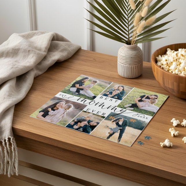 Best Mummy Ever Mum Script Heart Photo Collage Jigsaw Puzzle (Best Mommy Ever Mom Script Heart Photo Collage Jigsaw Puzzle)