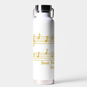 BEST MUSIC LOVING DAD EVER ROCKING NOTES & CHORDS WATER BOTTLE