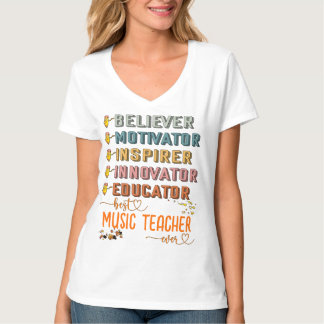 Best Music Teacher Fall Teacher Tgif Teacher T-Shirt