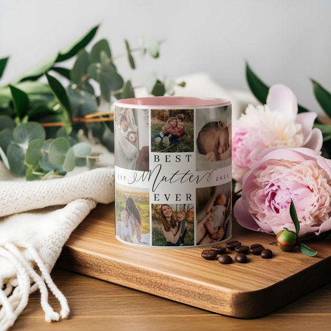 Best Mutter Ever Mother's Day Gift Photo Collage Two-Tone Coffee Mug (Best Mutter Ever Mother's Day Gift Photo Collage Two-Tone Coffee Mug)