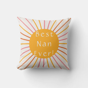 Best Nan Ever Boho Retro Sun Cushion