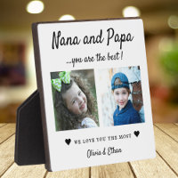 Best Nana And Papa Grandkids 2 Photo Collage White