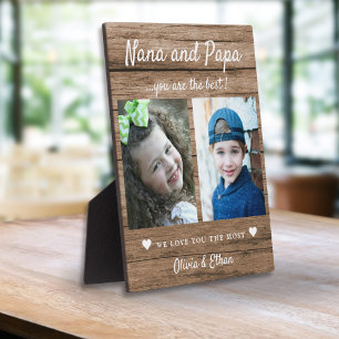 Best Nana And Papa Grandkids Names 2 Photo Wood Plaque