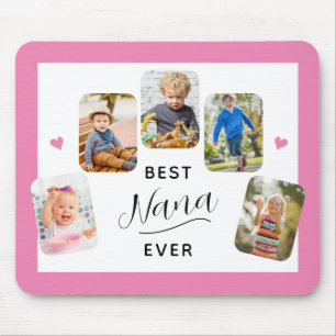 Best Nana Ever Calligraphy 5 Photo Pink Mouse Mat