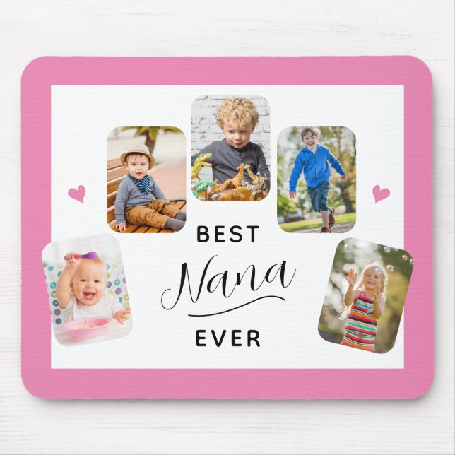 Best Nana Ever Calligraphy 5 Photo Pink Mouse Mat (Front)