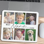 Best Nana Ever Calligraphy 6 Photo Collage Mouse Mat<br><div class="desc">This simple mouse pad offers 6 photos for you to add your favourite pictures of grandchildren. Modern handwriting style calligraphy reads: "Best Nana Ever".</div>