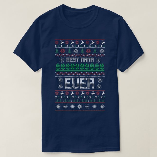 Best nana ever Christmas woman wife retro graphic  T-Shirt (Design Front)