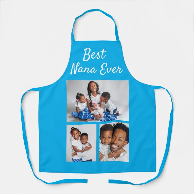 Best Nana Ever Custom Photo Collage Template Apron (Front)