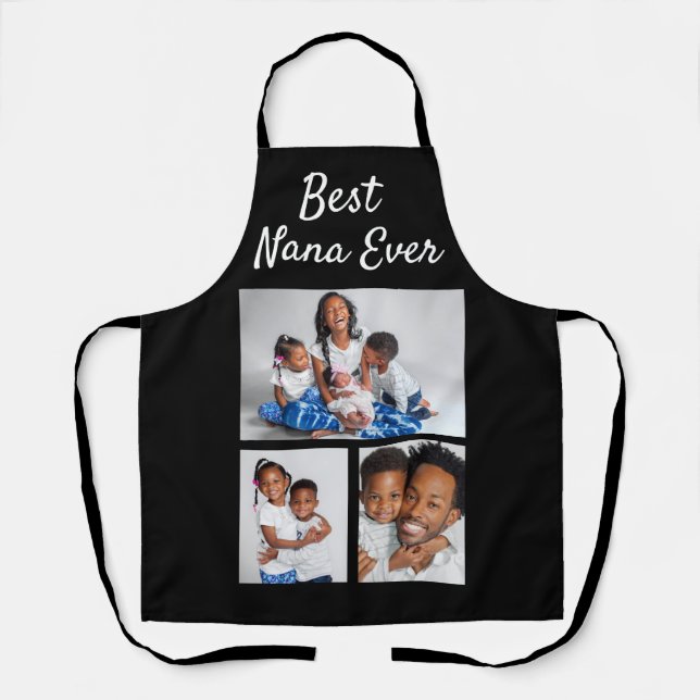 Best Nana Ever Custom Photo Collage Template Apron (Front)