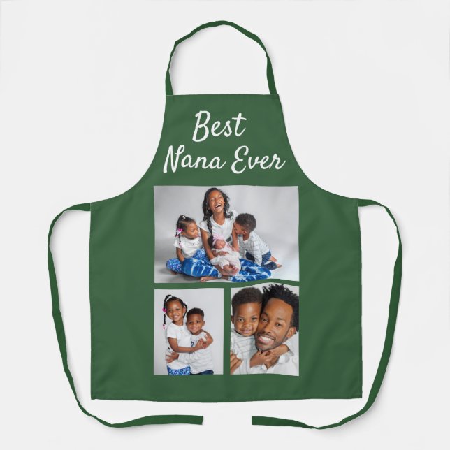 Best Nana Ever Custom Photo Collage Template Apron (Front)