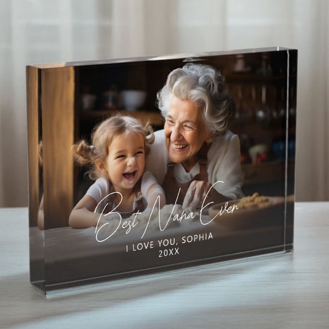 Best Nana Ever Cute Grandchild Keepsake Photo Block (Best Nana Ever Cute Grandchild Keepsake Photo Block)