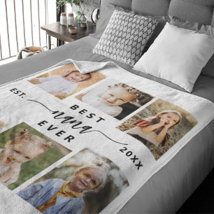 Best NaNa Ever - Grandchildren Photo Collage Fleece Blanket