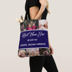 Best Nana Ever Grandchildren Photo Collage Names Tote Bag