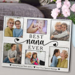 Best Nana Ever Heart Photo Collage Keepsake Plaque<br><div class="desc">Create your own photo display with 6 of your own family pictures on a white wash wooden background. Our Best Nana Ever Heart Photo Collage Keepsake Plaque is chic, stylish, and a heartfelt keepsake that showcases the love within your family. Elegant, modern, and customisable family photo collage plaque, perfect for...</div>