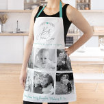 Best Nana Ever Kitchen Chef Family 6 Photo Collage Apron<br><div class="desc">“Best Nana Ever.” She’s loving every minute with her grandkids. Add extra sparkle to her culinary adventures whenever she wears this elegant, sophisticated, simple, and modern apron. A stylish, simple visual of soft grey handwritten script and leaf heart laurel, along with soft turquoise blue sans serif and script typography overlay...</div>