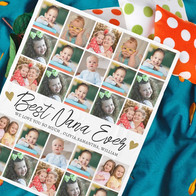 Best Nana Ever Personalised 25 Photo Collage   Fleece Blanket (Creator Uploaded)