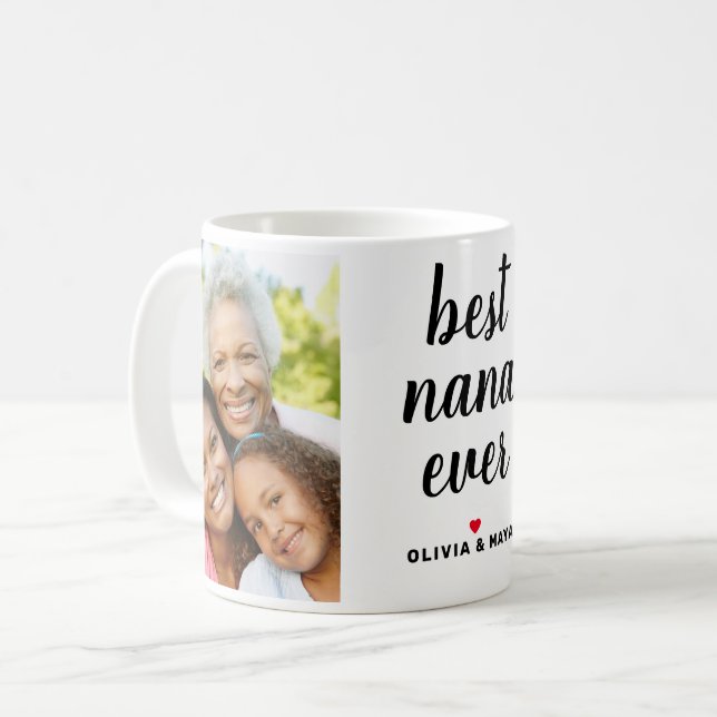 Best Nana Ever Personalised Mothers Day Photo Coffee Mug (Front Left)