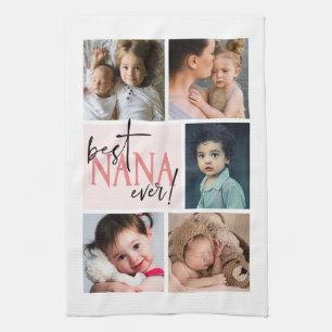Best Nana Ever Photo Collage Tea Towel