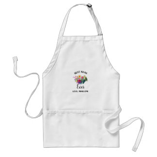 Best Nana Ever Trendy Burgundy Boho Floral Adult A Standard Apron