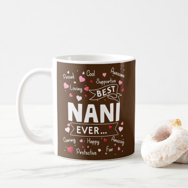 Best Nani Ever Funny First Time Grandma Mothers Coffee Mug (With Donut)