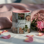 Best Nanna Ever | Elegant Script 8 Photo Collage Two-Tone Coffee Mug<br><div class="desc">Send a beautiful personalised gift to your nanna that she'll cherish. Special personalised family photo collage to display your special family photos and memories. Our design features a simple 8-photo collage grid design with "Best Nanna Ever" designed in a beautiful handwritten black script style & serif text pairing. Customise with...</div>