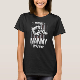 Best Nanny Ever Fist bump USA Flag Mother's Day T-Shirt