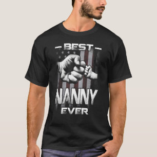 Best Nanny Ever Fist bump USA Flag Mother's Day T-Shirt