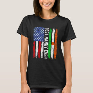 Best Nanny Ever Mother's Day Niger Us Flag Retro T-Shirt