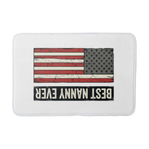 Best Nanny Ever Patriotic Vintage Flag Shirt Desig Bath Mat