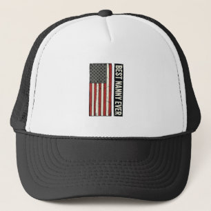 Best Nanny Ever Patriotic Vintage Flag Shirt Desig Trucker Hat