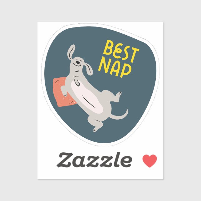 Best nap cute illustrated dog navy (Sheet)