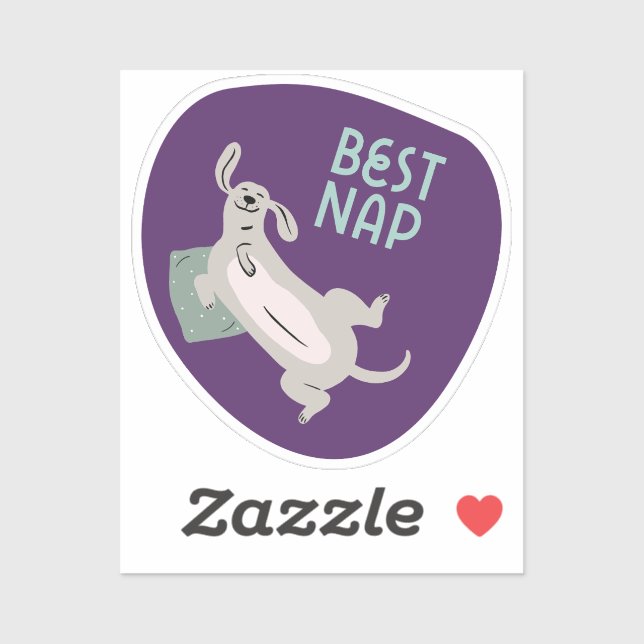 Best nap cute illustrated dog purple and turquoise (Sheet)